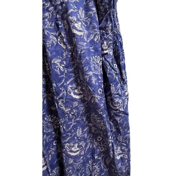 Nesara 100% Organic Cotton Purple Floral Caftan Dress- Oversized Medium - Picture 5 of 7